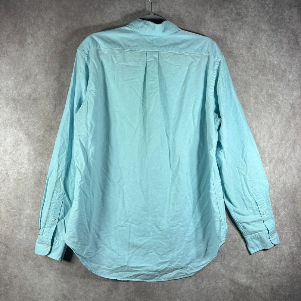 Ralph Lauren Button Down Shirt Mens Large Light Blue Oxford Classic Fit Cotton